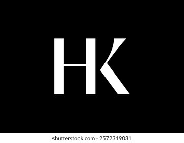 HK Logo Design Template Vector Graphic Branding Element.
