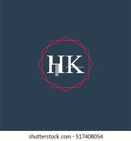 hk logo initial Letter, Abstract Polygonal Background Logo, design for Corporate Business Identity,flat icon, Alphabet letter
