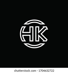 Hk Logo Monogram Negative Space Circle Stock Vector (Royalty Free ...