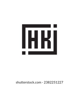 HK minimalist geometric symbol logo in high quality professional design that will print well across any print media