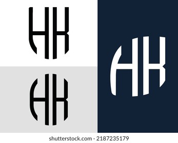 HK modern initial letter logo design vector bundle. It will be suitable for which company or brand name start those initial.