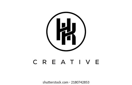 HK monogram. initial letters HK eye-catching Typographic logo design with circle, very creative stylish lettering logo icon for your business and company