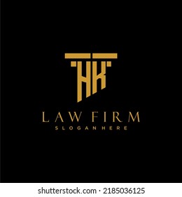 HK monogram initial logo for lawfirm with pillar design