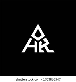 HK monogram logo with 3 pieces shape isolated on triangle design template
