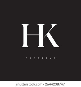 HK Monogram Logo Minimal Elegant Letter Mark para el lujo, la moda   Marcas creativas	
