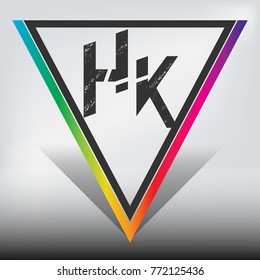HK Multicolor Triangle LOGO with Dark Gray Highlight and Shadow