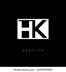 HK Negative Space Monogram – Minimalist Black and White Letter mark Logo for Creative Branding, Fashion Identity and Modern Design Concepts
