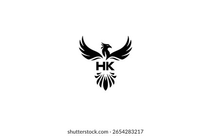 HK Phoenix Logo Bold Minimal Tech Bird Symbol for Artificial Intelligence Branding