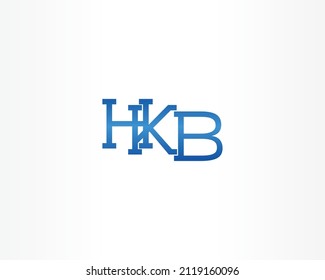 Letras iniciales de HKB y logotipo de concepto azul