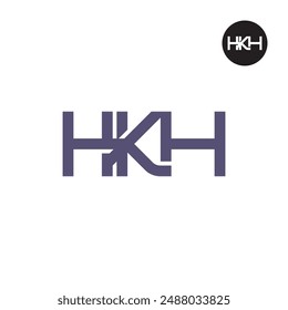 Diseño de monograma de letra de logotipo HKH