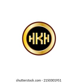 Diseño de logotipo de tres letras con círculo de color dorado