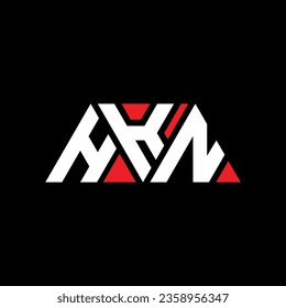 HKN triangle letter logo design with triangle shape. HKN triangle logo design monogram. HKN triangle vector logo template with red color. HKN triangular logo Simple, Elegant, and Luxurious design.