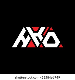 HKO triangle letter logo design with triangle shape. HKO triangle logo design monogram. HKO triangle vector logo template with red color. HKO triangular logo Simple, Elegant, and Luxurious design.