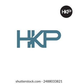 Diseño de monograma de letra de logotipo HKP