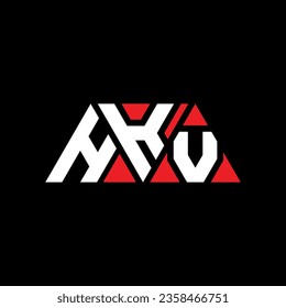 Diseño del logotipo de la letra triangular HKV con forma triangular. Monograma de diseño del logotipo del triángulo HKV. Plantilla de logotipo vectorial de triángulo HKV con color rojo. Logo triangular HKV Diseño sencillo, elegante y lujoso.