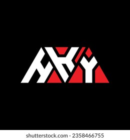 Diseño del logotipo de la letra del triángulo HKY con forma de triángulo. Monograma de diseño del logotipo del triángulo HKY. Plantilla de logotipo vectorial de triángulo HKY con color rojo. Logo triangular de HKY Diseño sencillo, elegante y lujoso.