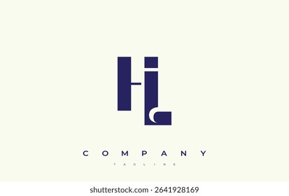 HL Abstract Geometric Logo Design. Modern and elegant logo design with simplistic typography elements, showcasing branding excellence.