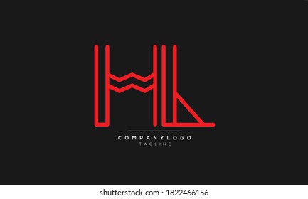HL Abstrakte Initialen Monogramm Buchstaben Textalphabet Logo Design