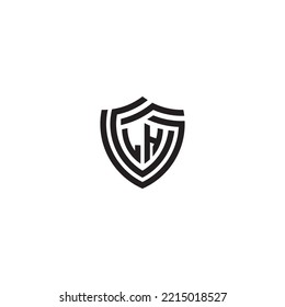 HL abstract line shield concept in high quality professional design that will print well across any print media