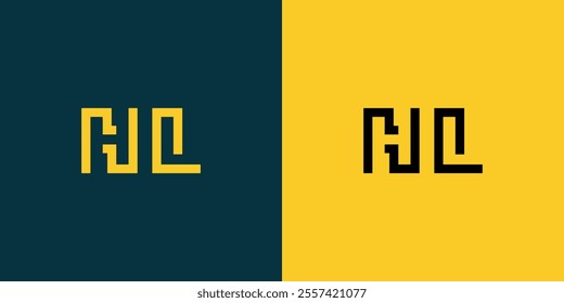 HL abstract minimalist letters Logo Monogram. It is a minimalist logo, this logo is made by combining two letters