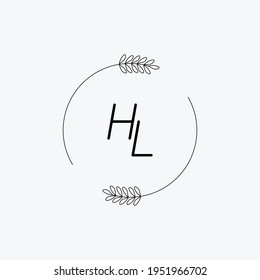 HL Beauty, Vektor-Erstlogo, handschriftliches Logo der ersten Unterschrift