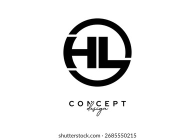 HL Criativo Círculo Monograma Design de logotipo - Conceito de marca moderna