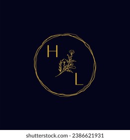HL elegant wedding initial logo in high quality professional design that will print well across any print media