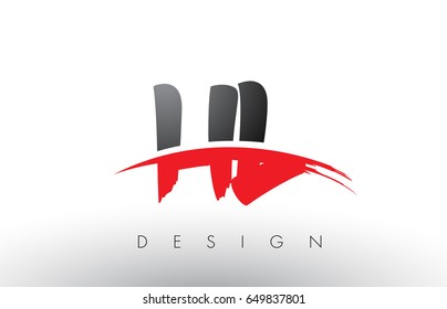 HL H L Brush Logo Letters Design with Red and Black Colors and Brush Letter Concept.