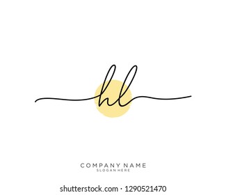 HL H L Initial handwriting logo template