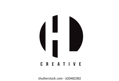 HL H L White Letter Logo Design with Circle Background Vector Illustration Template.