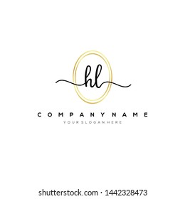 HL handwriting initial logo template vector.