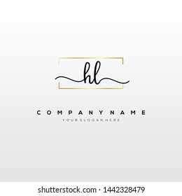 HL handwriting initial logo template vector.