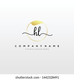 HL handwriting initial logo template vector.