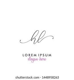 HL Initial beauty monogram logo vector