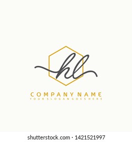 HL Initial handwriting logo concept