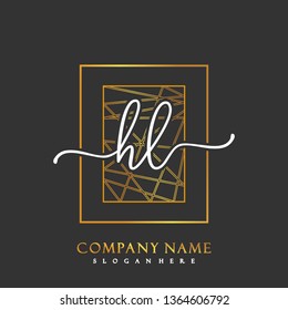 HL Initial Handwriting logo template vector
