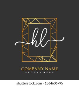 HL Initial Handwriting logo template vector
