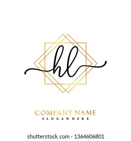 HL Initial Handwriting logo template vector