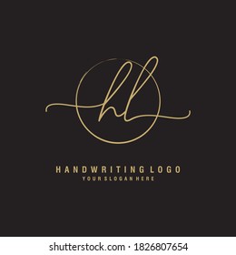 HL Initial Handschrift Logo Vorlage Vektorgrafik