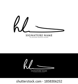 HL Initial letter handwriting and signature logo.