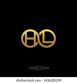 HL initial letter linked circle capital monogram logo modern template