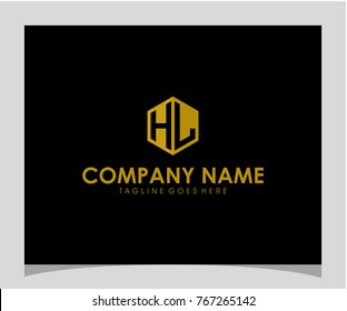 HL initial letter logo design