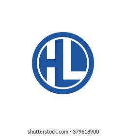 HL initial letters circle business logo blue