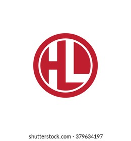 HL initial letters circle business logo red