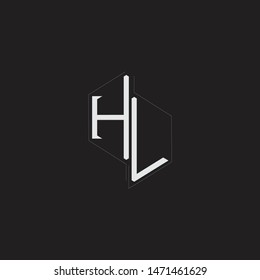 HL Initial Letters logo monogram with up to down style isolated on black background
