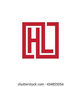 HL initial letters looping linked square logo red