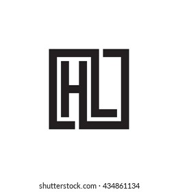 HL initial letters looping linked square monogram logo