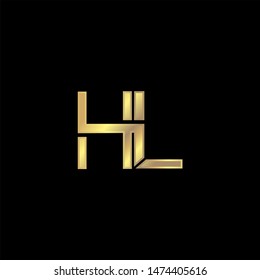 HL Initial logo Capital Letters Gold colors