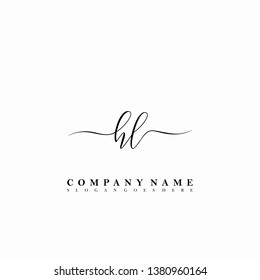 HL Initial luxury handwriting logo vector