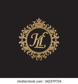 HL initial luxury ornament monogram logo
